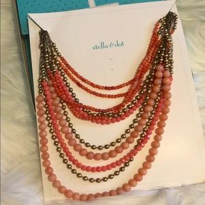 Stella and Dot Coral/Melon Palomino Necklace
